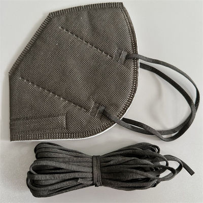 L'oreille extensible élastique fait une boucle la corde plate de Spandex noir de polyester de 4mm pour le masque protecteur 3D