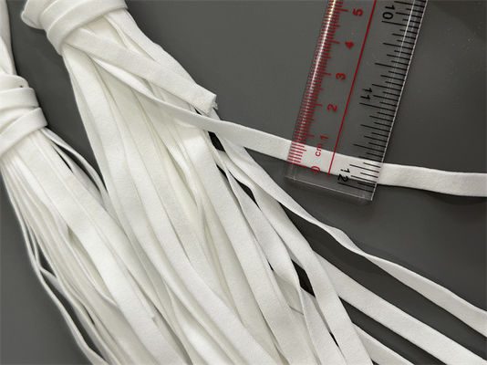 6mm 6.5mm 7mm corde blanche de lien d'oreille de corde de boucle plate d'oreille de masque protecteur de 3 plis