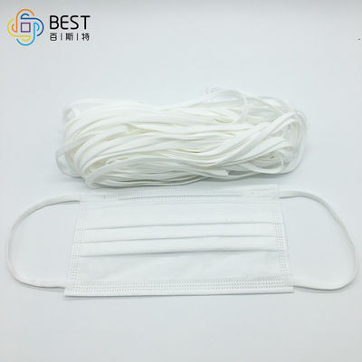Doux élastique rond 3mm noir élastique non tissé de ficelle de corde de la boucle 3.5mm d'oreille de masque protecteur