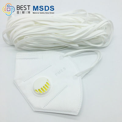 Matières premières blanches élastiques plates rondes de la bande 3.5MM de boucle d'oreille de masque protecteur