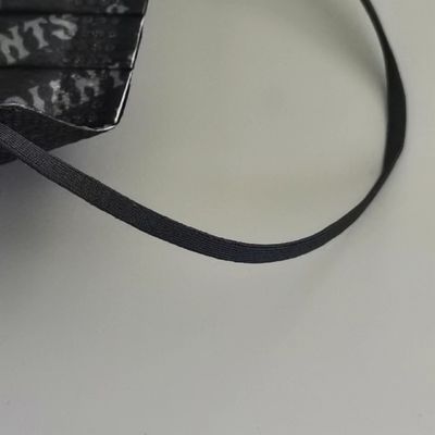 Accessoires élastiques noirs de masque protecteur de la bande 3mm 3.5mm 4mm de corde d'Earloop