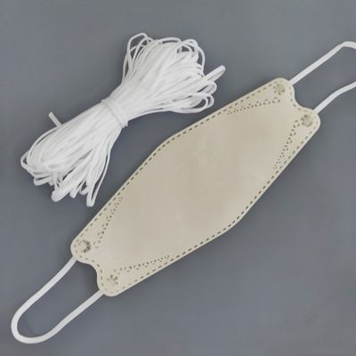 L'oreille élastique de masque protecteur de polyester de Spandex fait une boucle la boucle plate blanche 3.5mm d'oreille