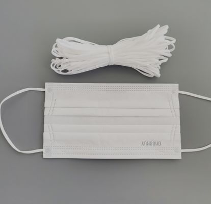 l'oreille élastique 5mm blanche de 3.5mm fait une boucle la bande de corde pour le masque protecteur jetable