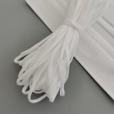 l'oreille élastique 5mm blanche de 3.5mm fait une boucle la bande de corde pour le masque protecteur jetable