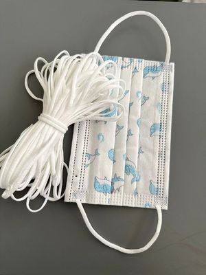 Corde élastique plate 2mm d'Earloop 3mm 3.5MM 3/16&quot; polyester pour le masque protecteur 3ply