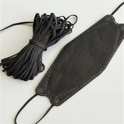 L'oreille extensible plate fait une boucle le masque protecteur du noir PO Corée KF94 de bande   2.5-7mm