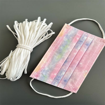 Corde molle 3.5MM de lien d'oreille d'oreille de corde élastique plate blanche de boucle