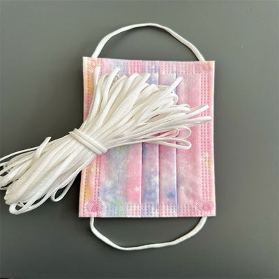 Corde molle 3.5MM de lien d'oreille d'oreille de corde élastique plate blanche de boucle
