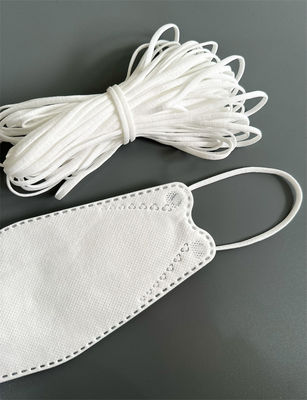 Spandex blanc Earloop de polyester d'oreille de 5mm de corde élastique plate de boucle pour le masque 3D coréen