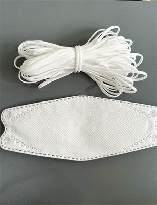Bandes élastiques blanches en nylon d'oreille de polyester pour le masque protecteur 3D coréen 3.5mm 4mm 5mm