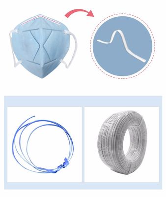 PE en plastique jetable 3mm de pont en agrafe de nez de fil de masque protecteur de 3 plis