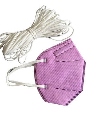 1/16 » 1/4 pouce corde molle plate blanche matérielle de lien d'oreille de corde d'élastique d'Earloop de 1/8 pouce