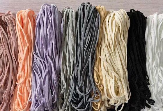 Polyester jetable élastique plat Earloop de couleur de la vente en gros 4MM 5MM d'usine